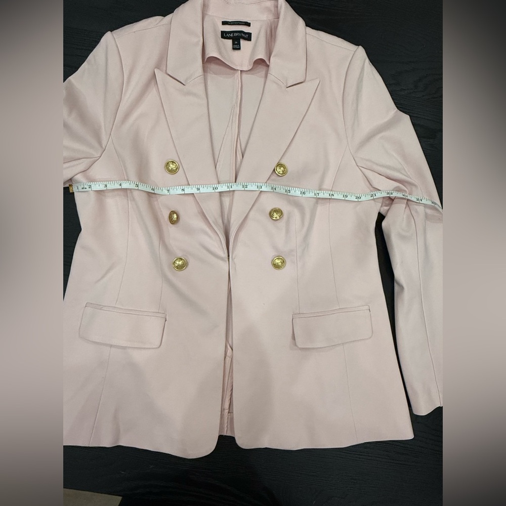 Lane Bryant Pink Blazer with Gold Buttons